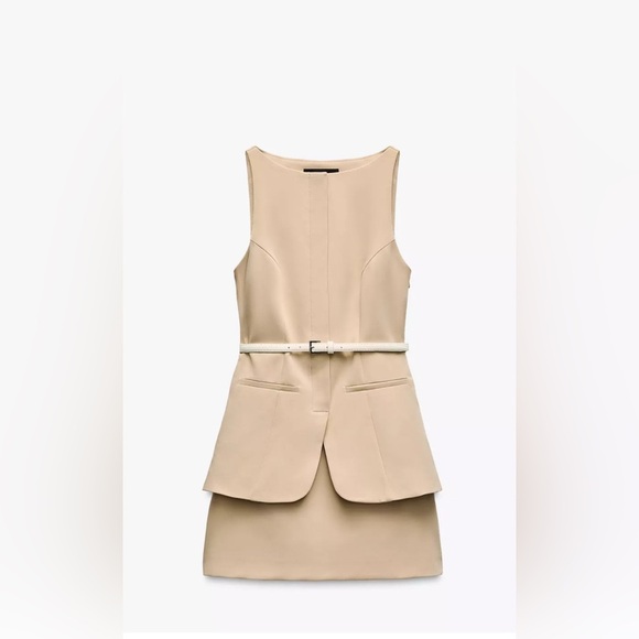 Zara BELTED MINI DRESS - Picture 3 of 4
